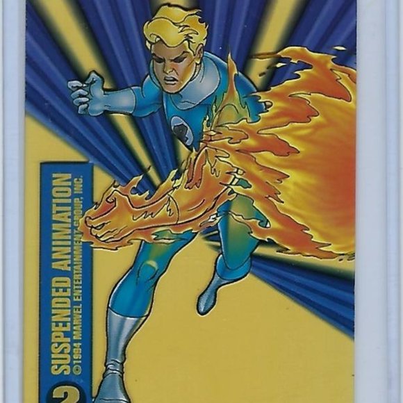 1994 Marvel Universe Trading Card - Human Torch - Suspended Animation - Picture 2 of 2